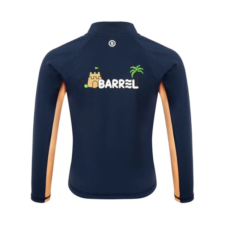 Barrel Kids Tropical Zip-Up Rash Guard-NAVY - Rashguards | BARREL HK