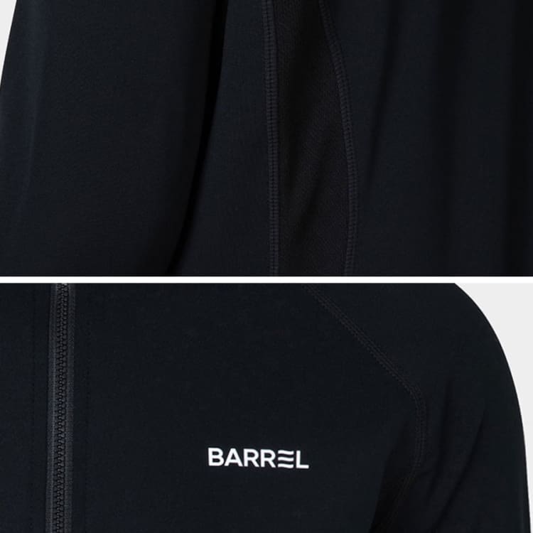 Barrel Women Essential Relax Fit Zip Up Rash Guard-BLACK - Rashguards | BARREL HK