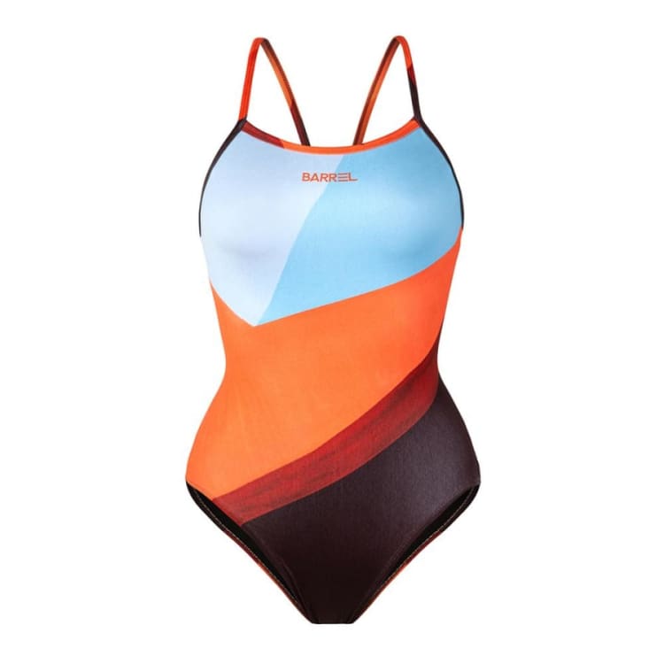 Barrel Womens Training T Pattern V Back Strap Swimsuit-ORANGE LEVEL - S / Orange Level - Swimsuits | BARREL HK