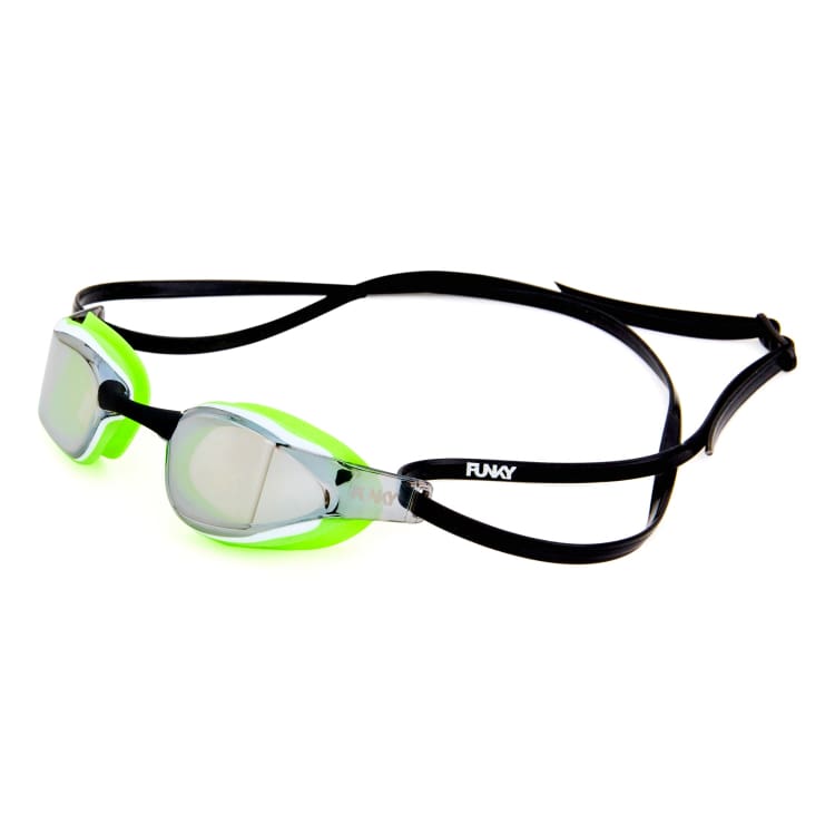 Swim Goggles: Funky Blade Swimmer Swim Goggle-Radioactive - Funky / Radioactive / ON / Accessories, Black, Black Mirror, Eyewear, Fashion |