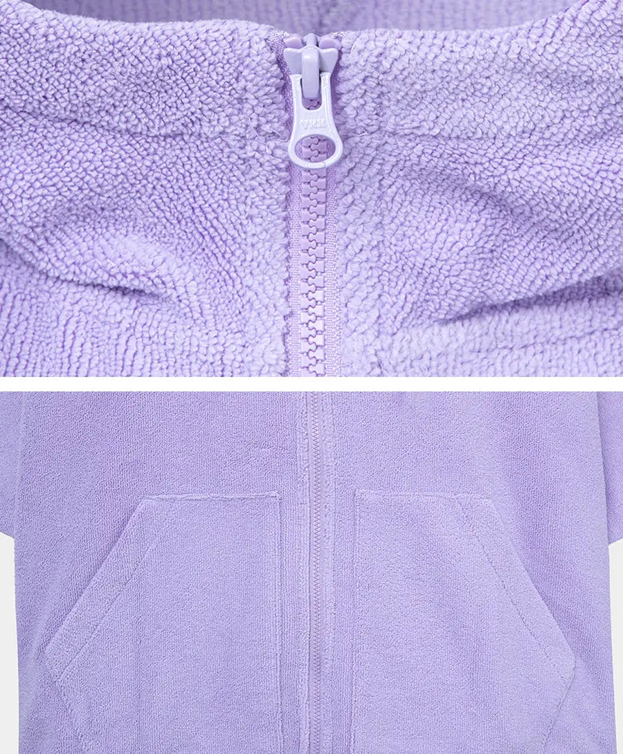 Barrel Unisex Essential Zip-Up Poncho Towel-PURPLE_image2