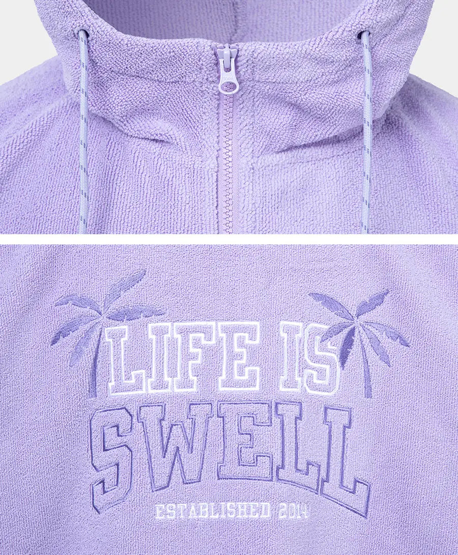 Barrel Unisex Essential Zip-Up Poncho Towel-PURPLE_image1