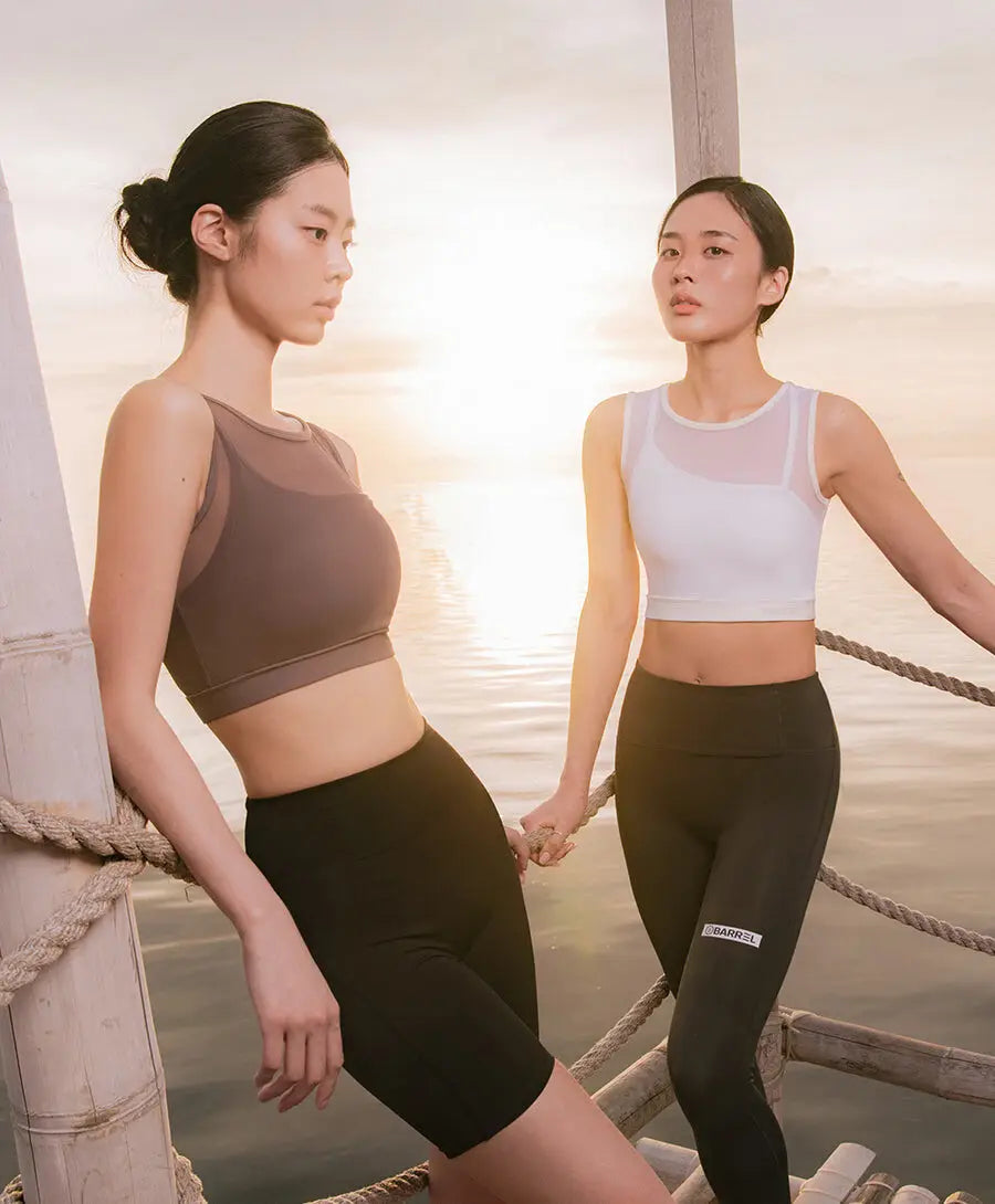 Barrel Women Premium Powernet Bra Top-IVORY_image2