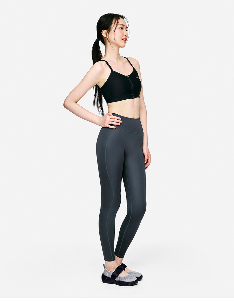 Barre Women Zip-Up Bra Top-BLACK6