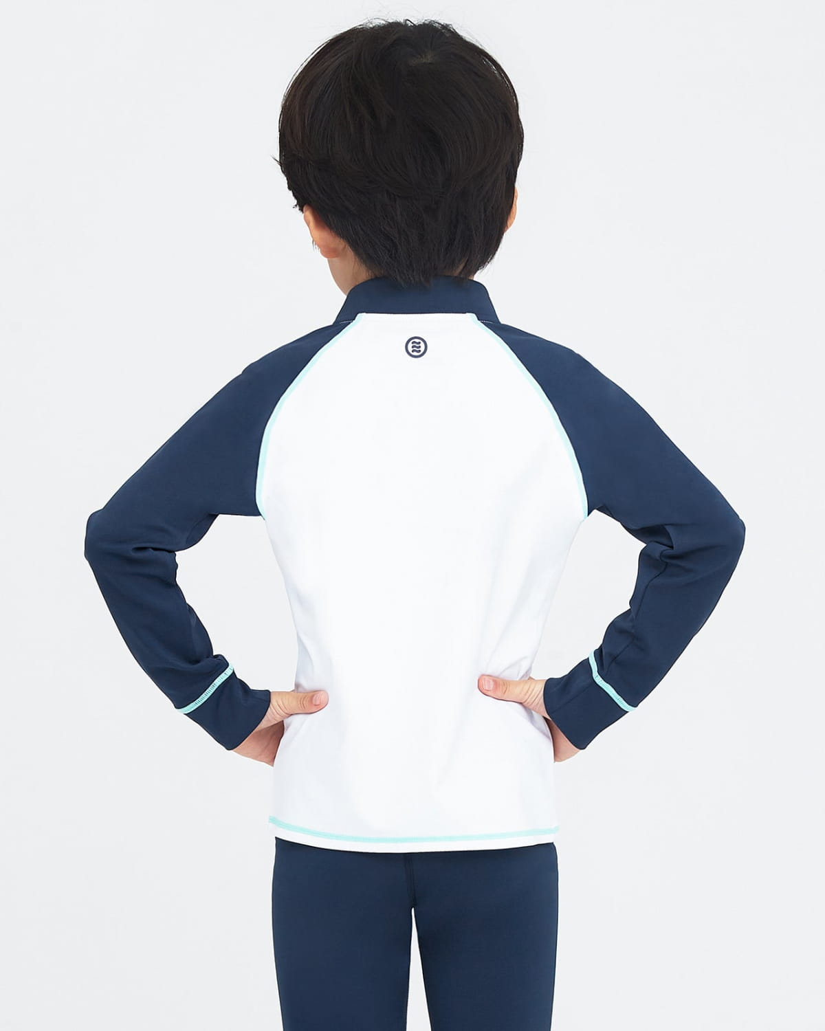 Barrel Kids Essential Zip Up Rash Guard-WHITE_image2