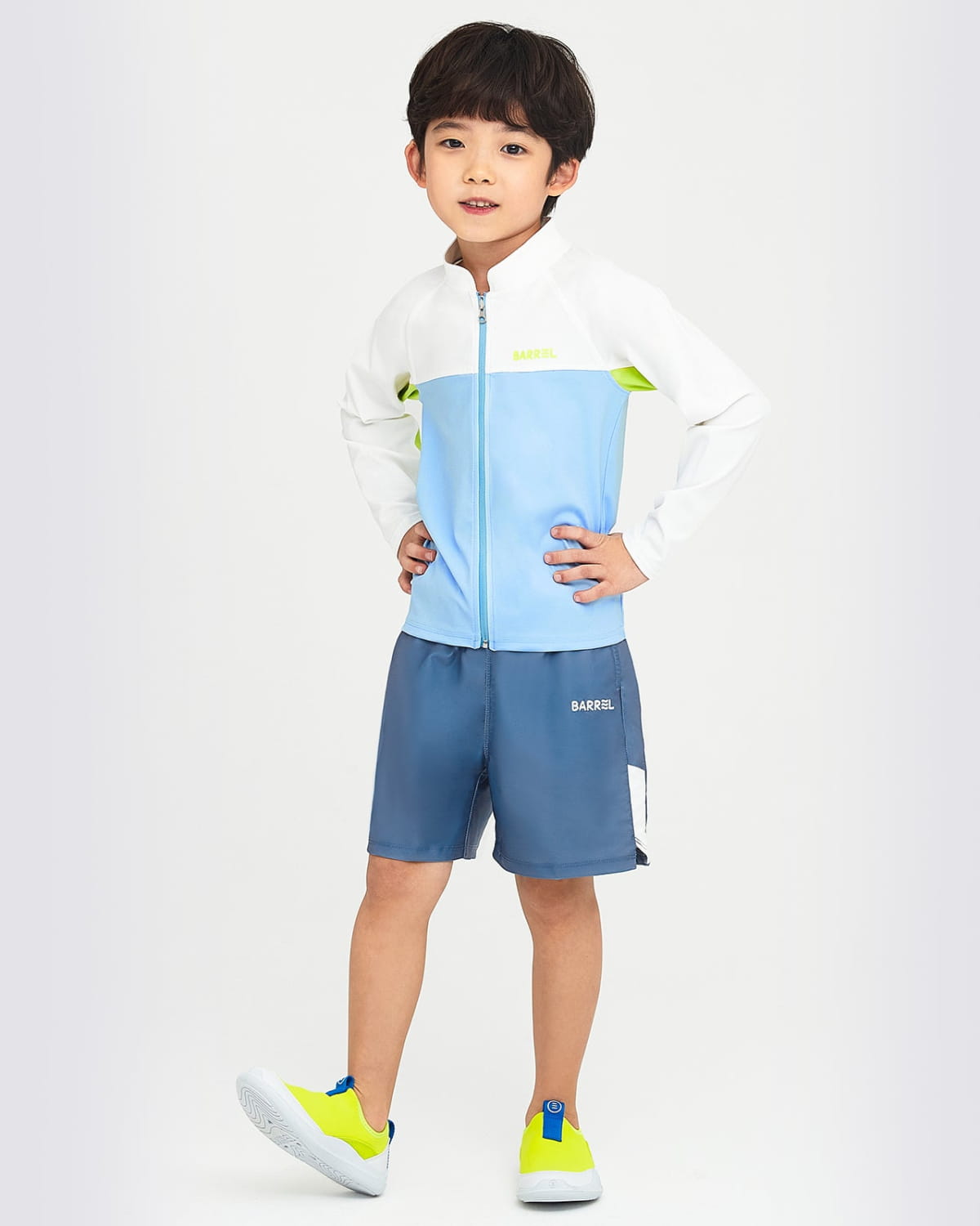Barrel Kids Romantic Motion Zip-Up Rashguard-AQUA_image3