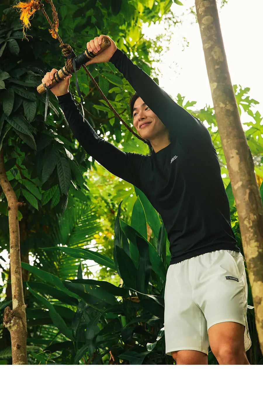 Barrel Men Essential Half Leggings Shorts-WHITE_image1