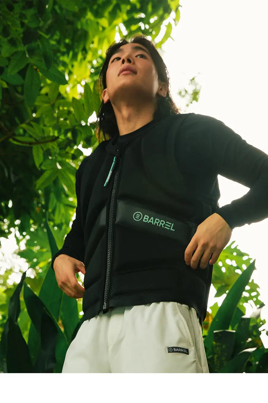 Barrel Men Essential Half Leggings Shorts-WHITE_image2