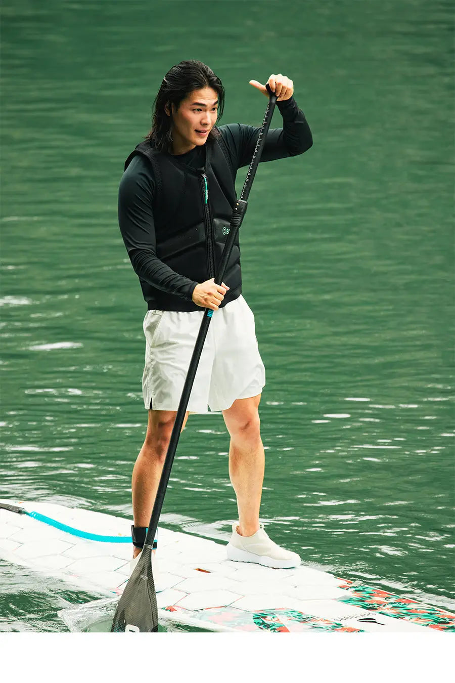 Barrel Men Essential Half Leggings Shorts-WHITE_image3