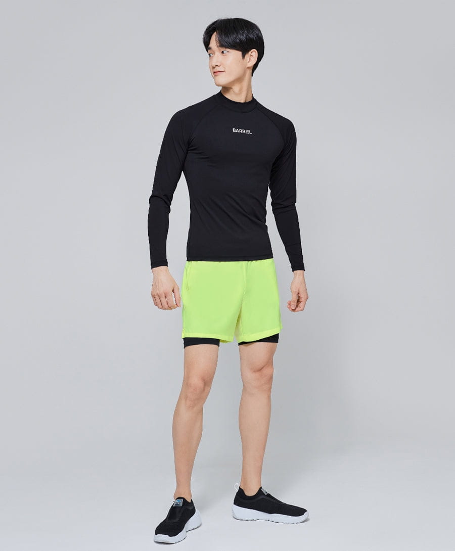 Barrel Men Essential Half Leggings Shorts-YELLOW_image3