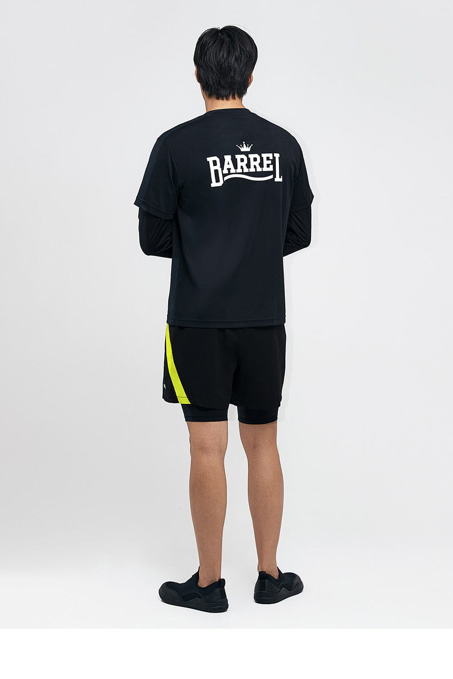 Barrel Men Romantic Motion Leggings Shorts-BLACK_image2