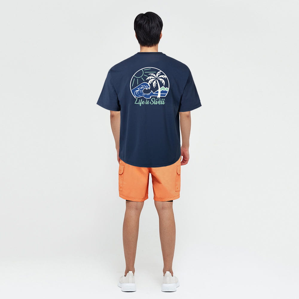 Barrel Men Tropical S/S Rash Guard-NAVY_image2