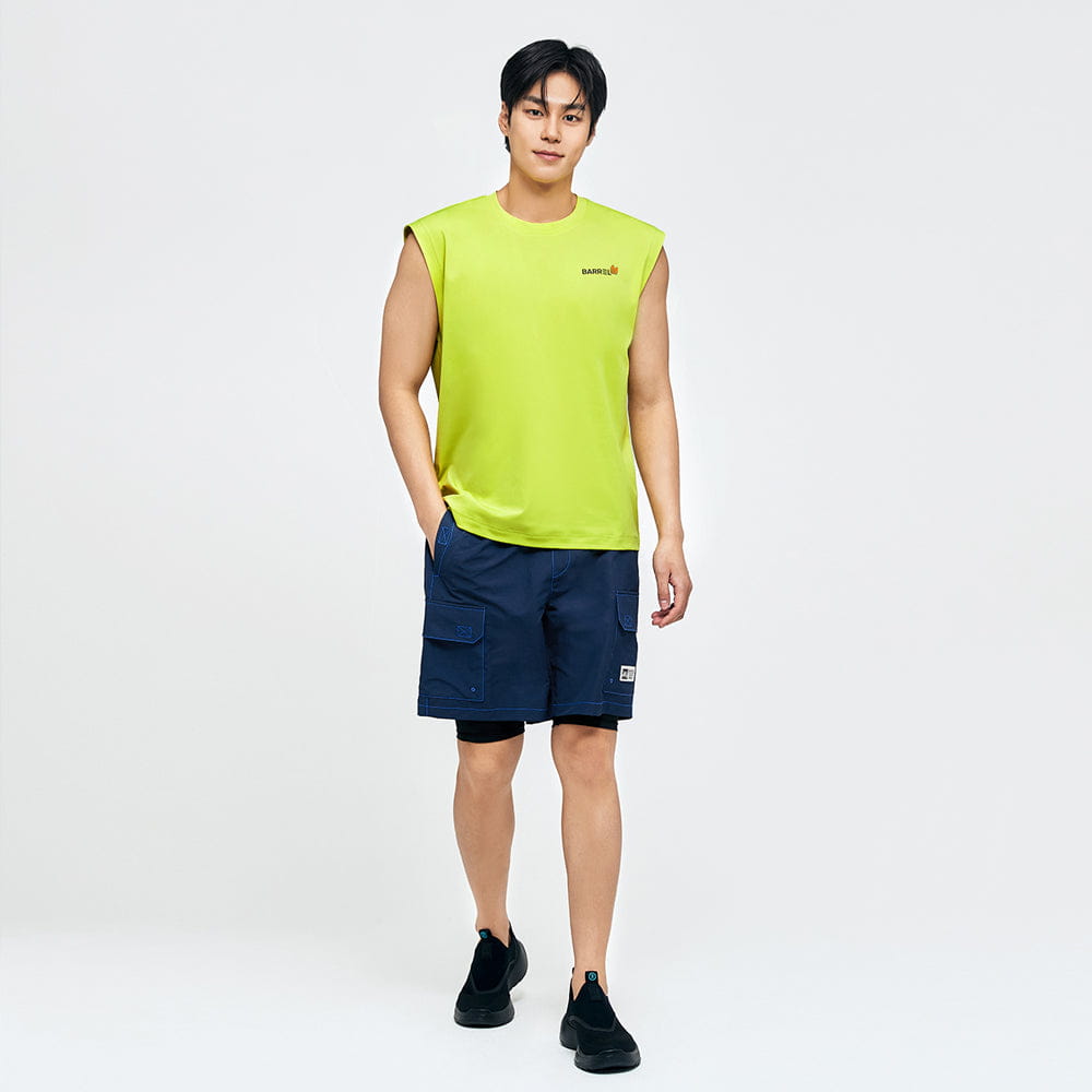 Barrel Men Tropical Sleeveless Rash Guard-GREEN_image1