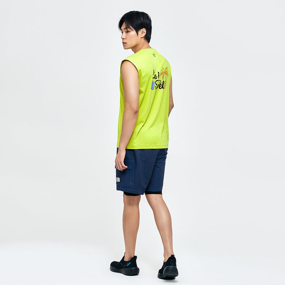 Barrel Men Tropical Sleeveless Rash Guard-GREEN_iamge2