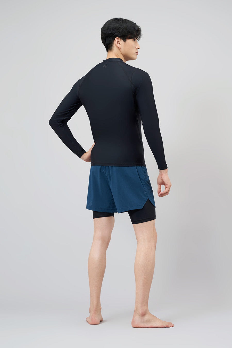 Barrel Mens Abyssal Half ZipUp Rashguard-BLACK_image7