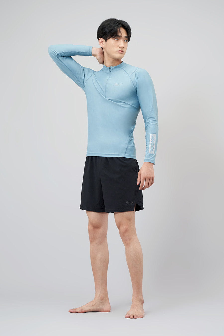 Barrel Mens Abyssal Half ZipUp Rashguard-BLUE_image4