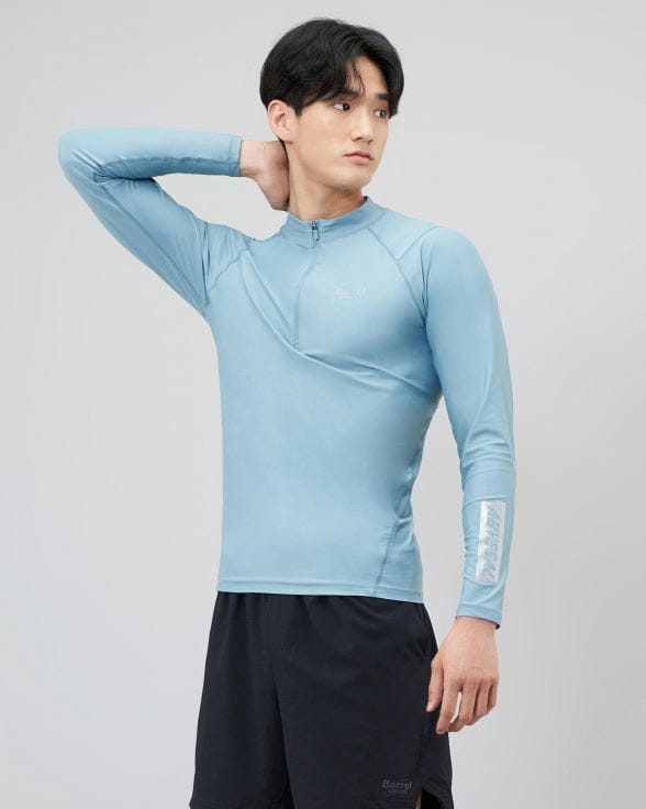 Barrel Mens Abyssal Half ZipUp Rashguard-BLUE_image1