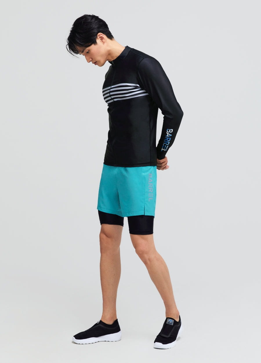 Barrel Mens Ocean ZipUp Rashguard-BLACK_image5