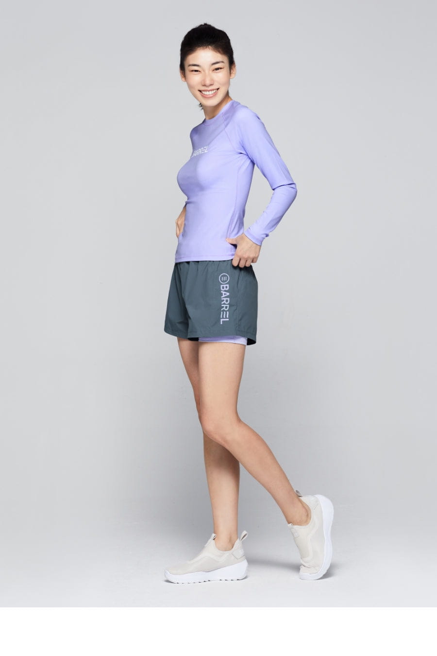 Barrel Women Essential Urban Leggings Shorts-GRAY_image2