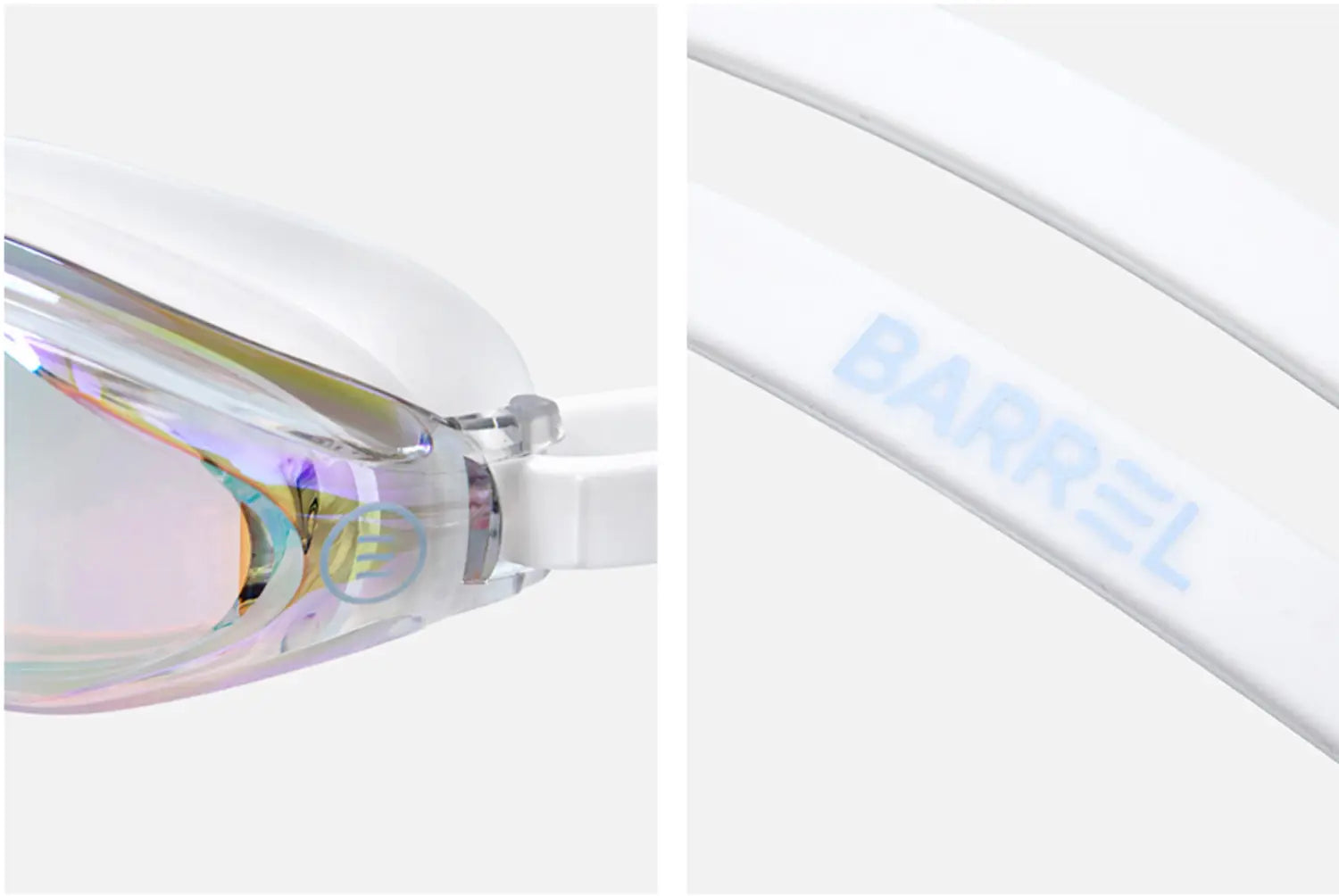 Barrel Comfort Racer Mirror Swim Goggles-WHITE3