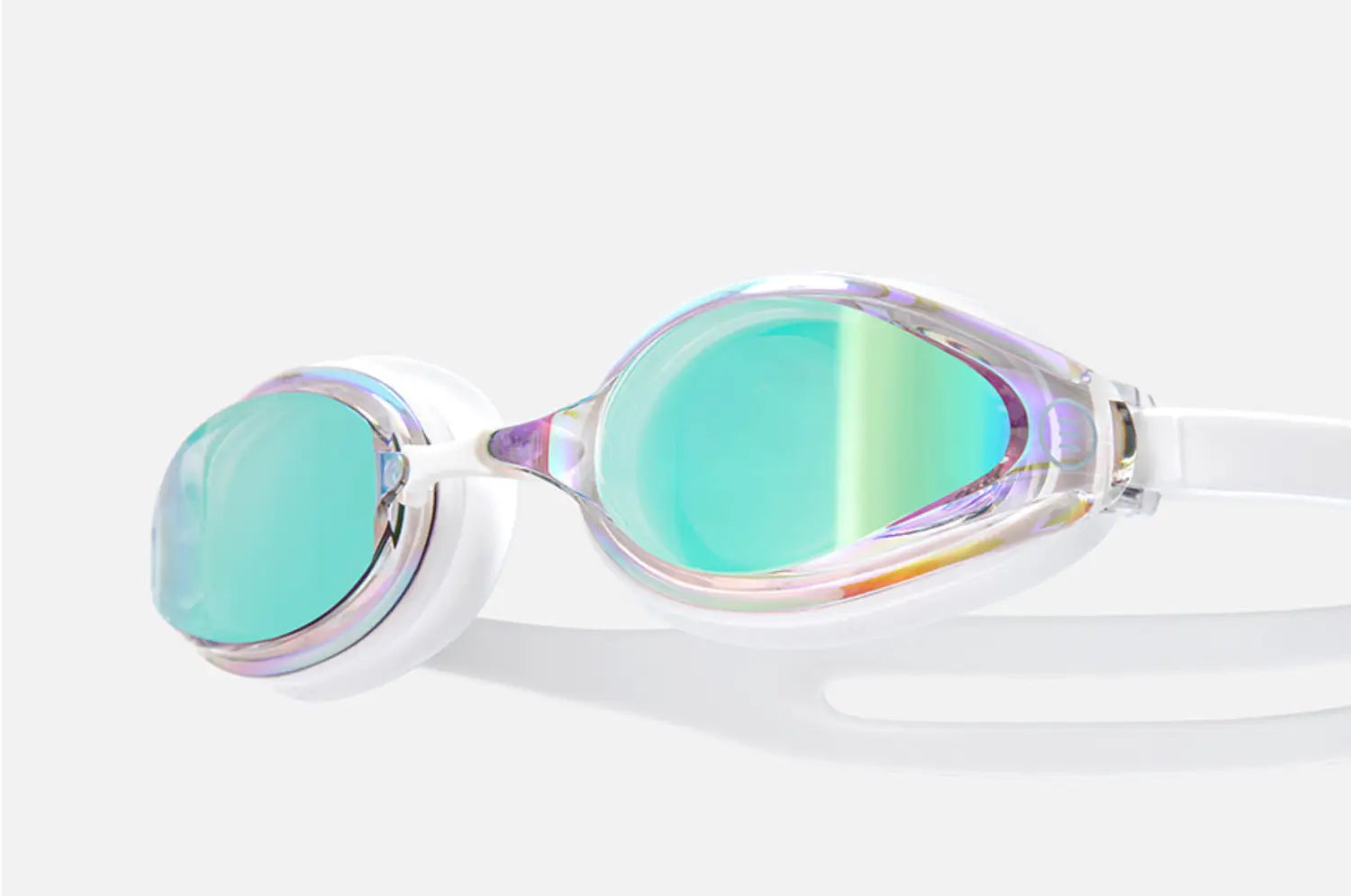 Barrel Comfort Racer Mirror Swim Goggles-WHITE4