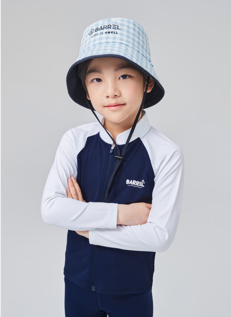 Barrel Kids Reversible Aqua Bucket Hat-NAVY_image1