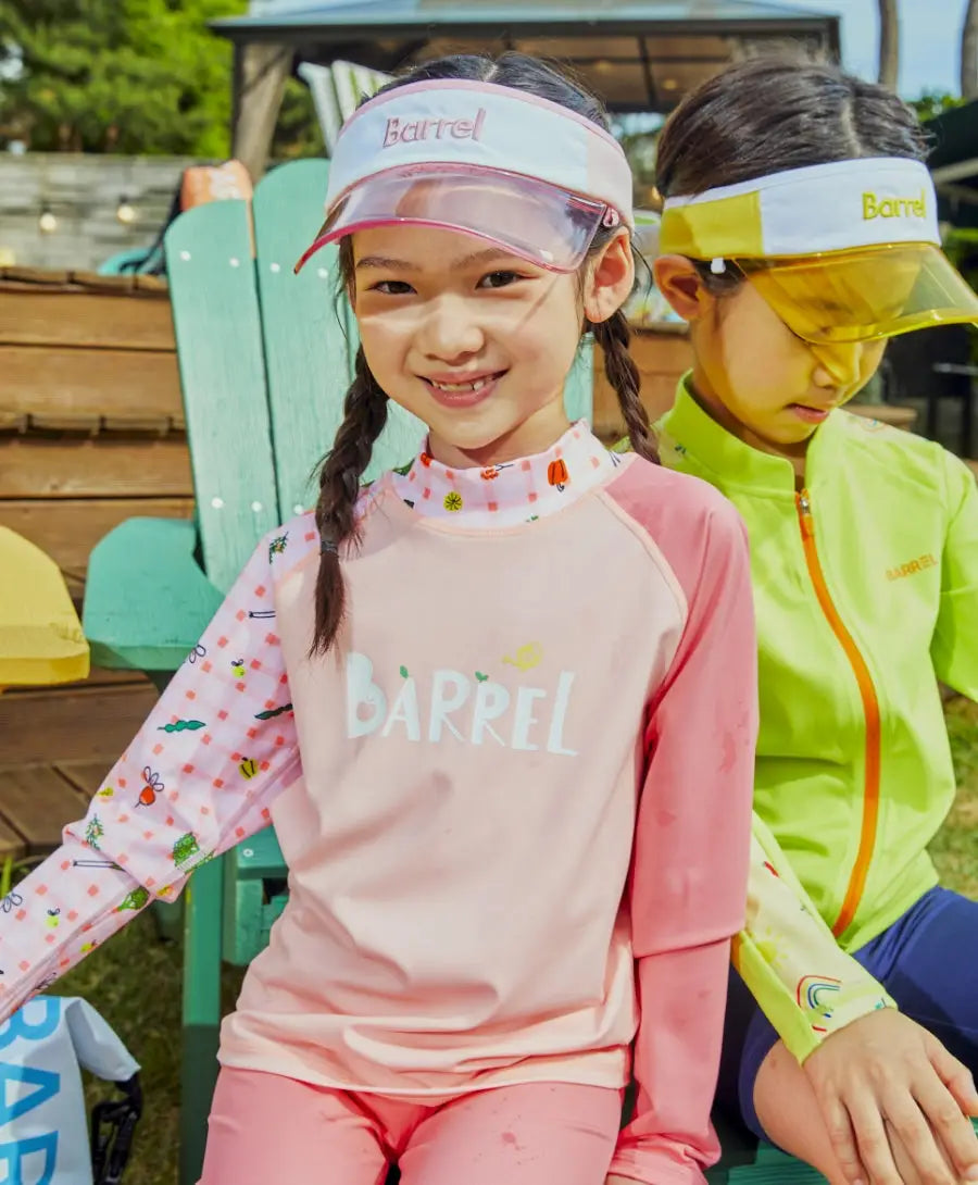 Barrel Kids Sunset Check Farm Odd Rashguard-PINK_image1