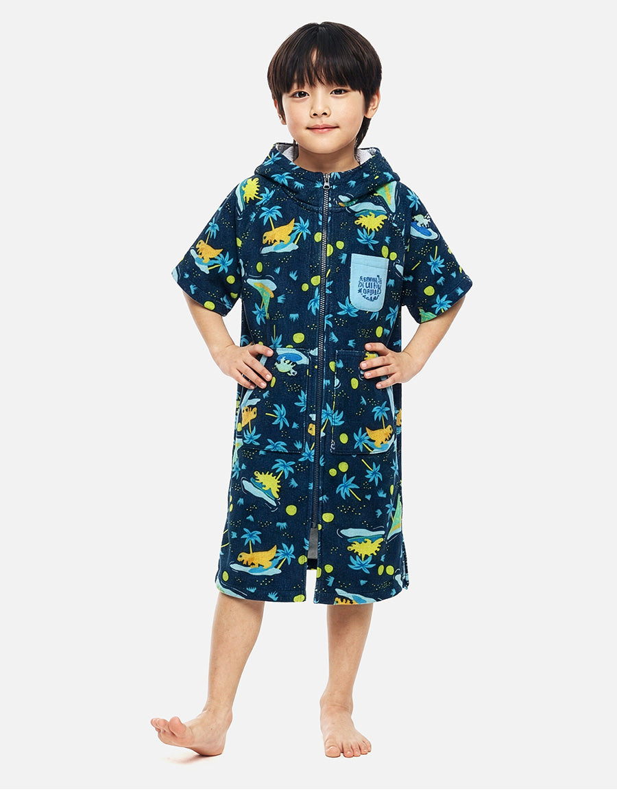 Barrel Kids Wonderland ZipUp Poncho Towel-NAVY3