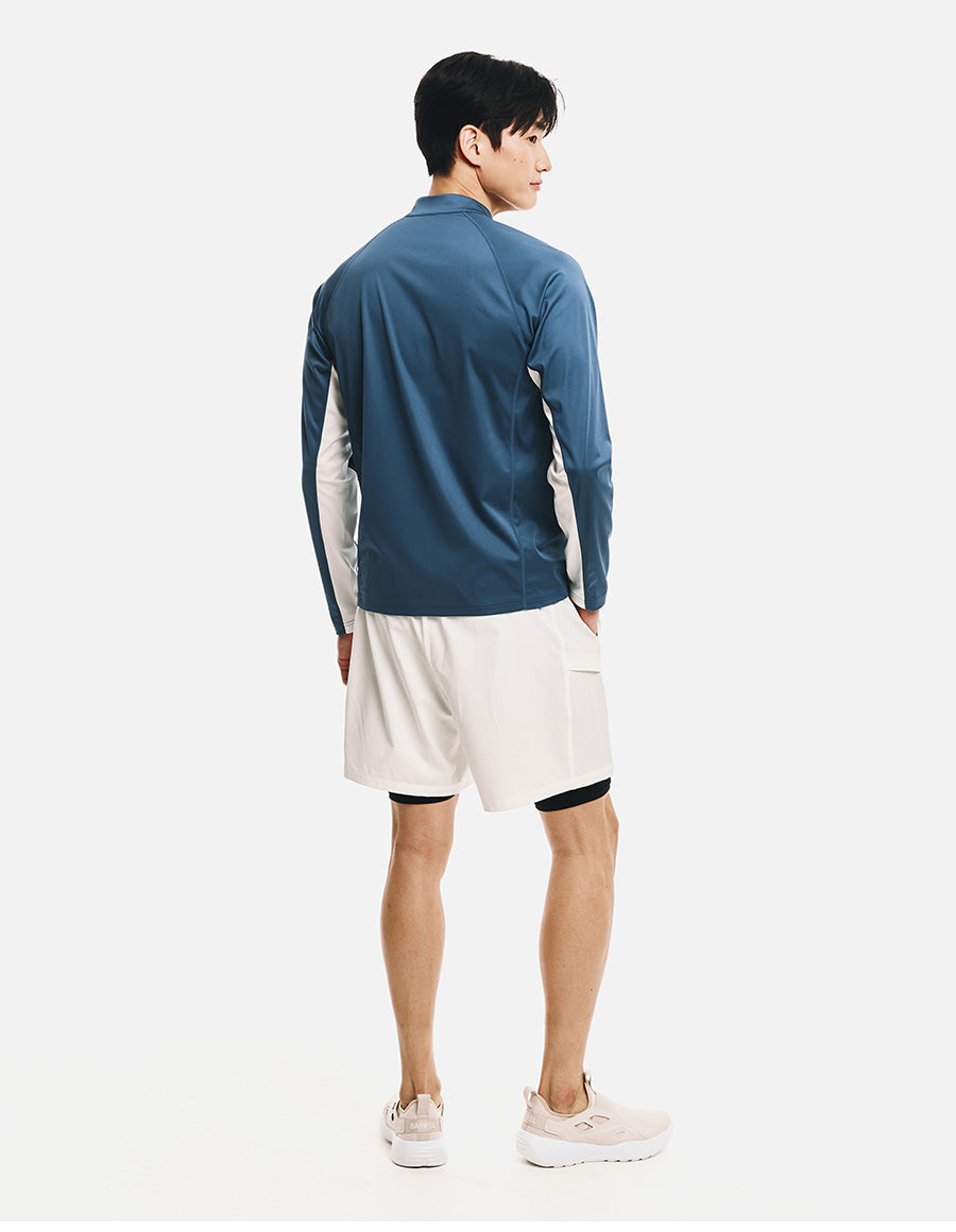 Barrel Men Essential CB Relax Zip Rashguard-INDIGO6