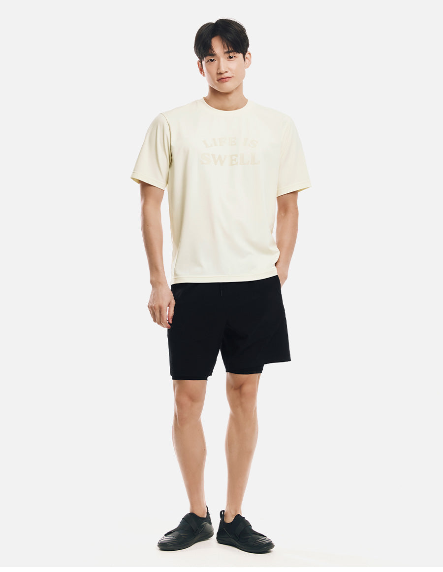 26-Barrel Men Essential Half Leggings Shorts-BLACK3