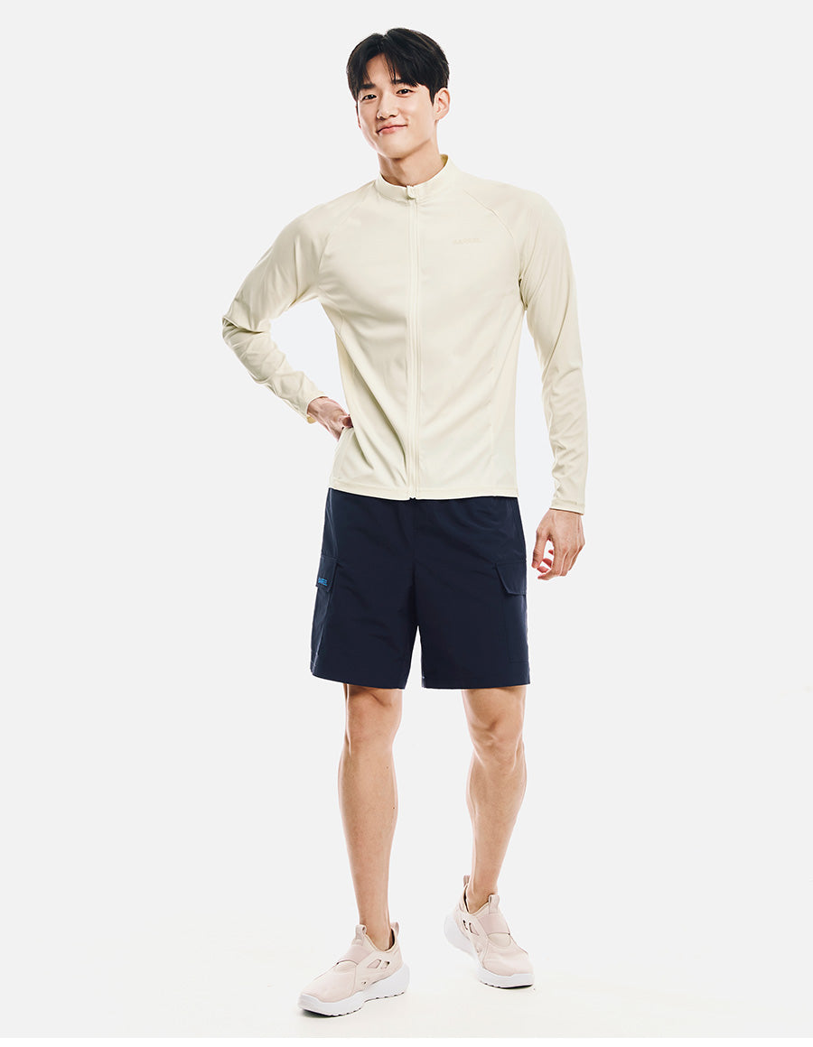 Barrel Men Essential Relax Zip Rashguard-IVORY3
