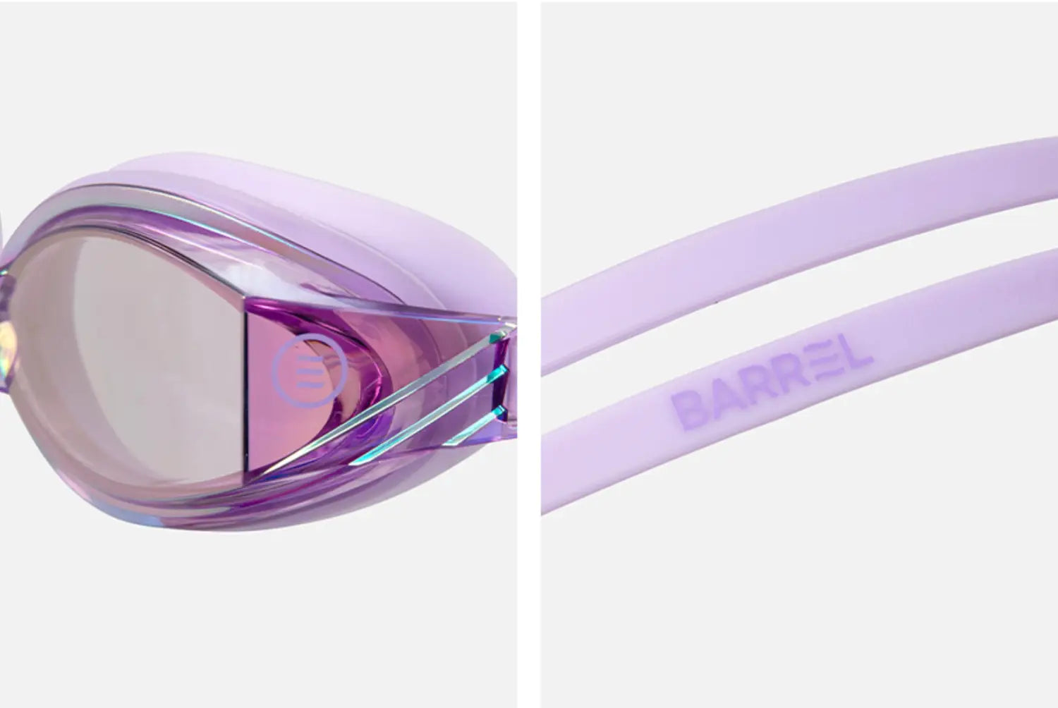 Barrel Prism Mirror Swim Goggles-LAVENDAR3