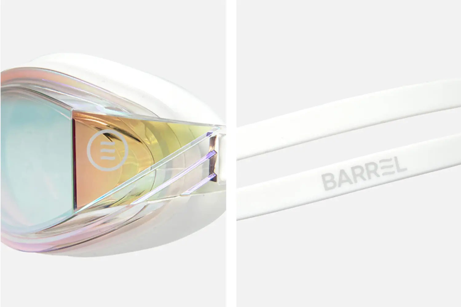 Barrel Prism Mirror Swim Goggles-WHITE3