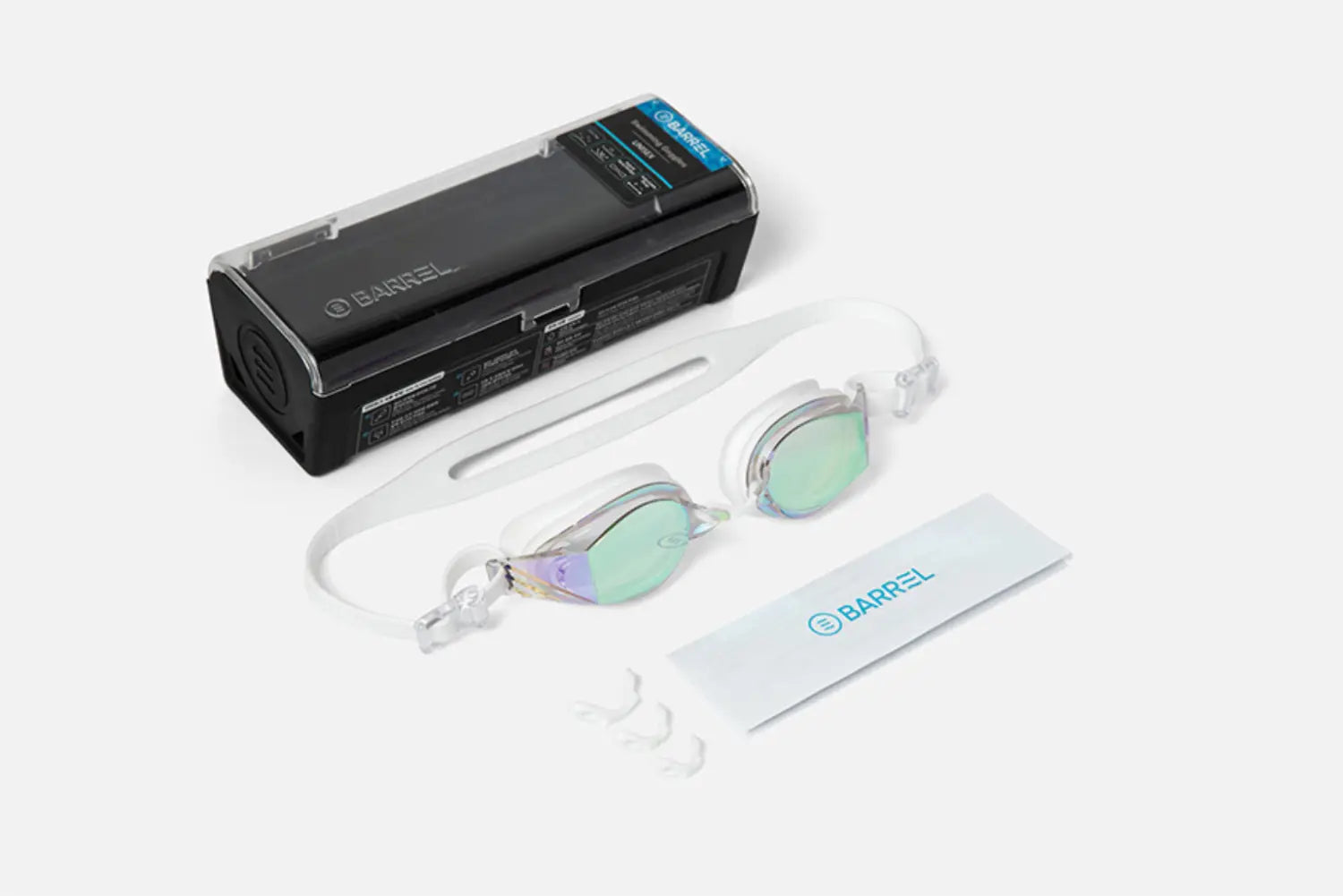 Barrel Prism Mirror Swim Goggles-WHITE9