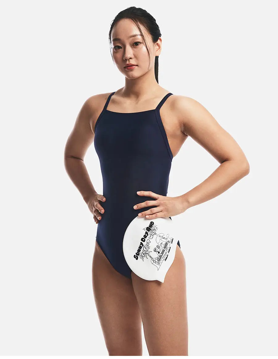 Barrel Surf Day Bio Silicone Swim Cap-WHITE3