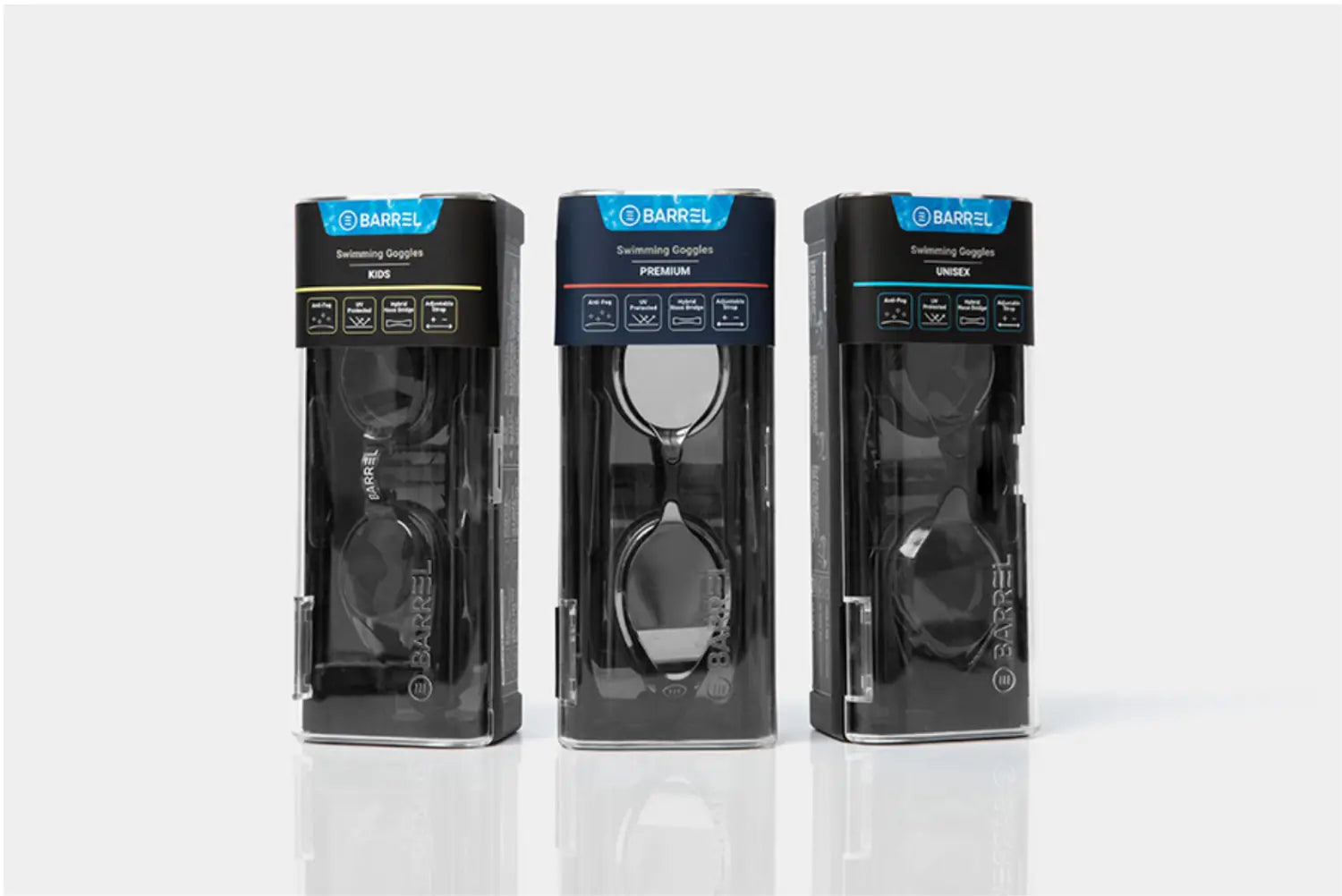 Barrel Training Mirror Swim Goggles-Packing