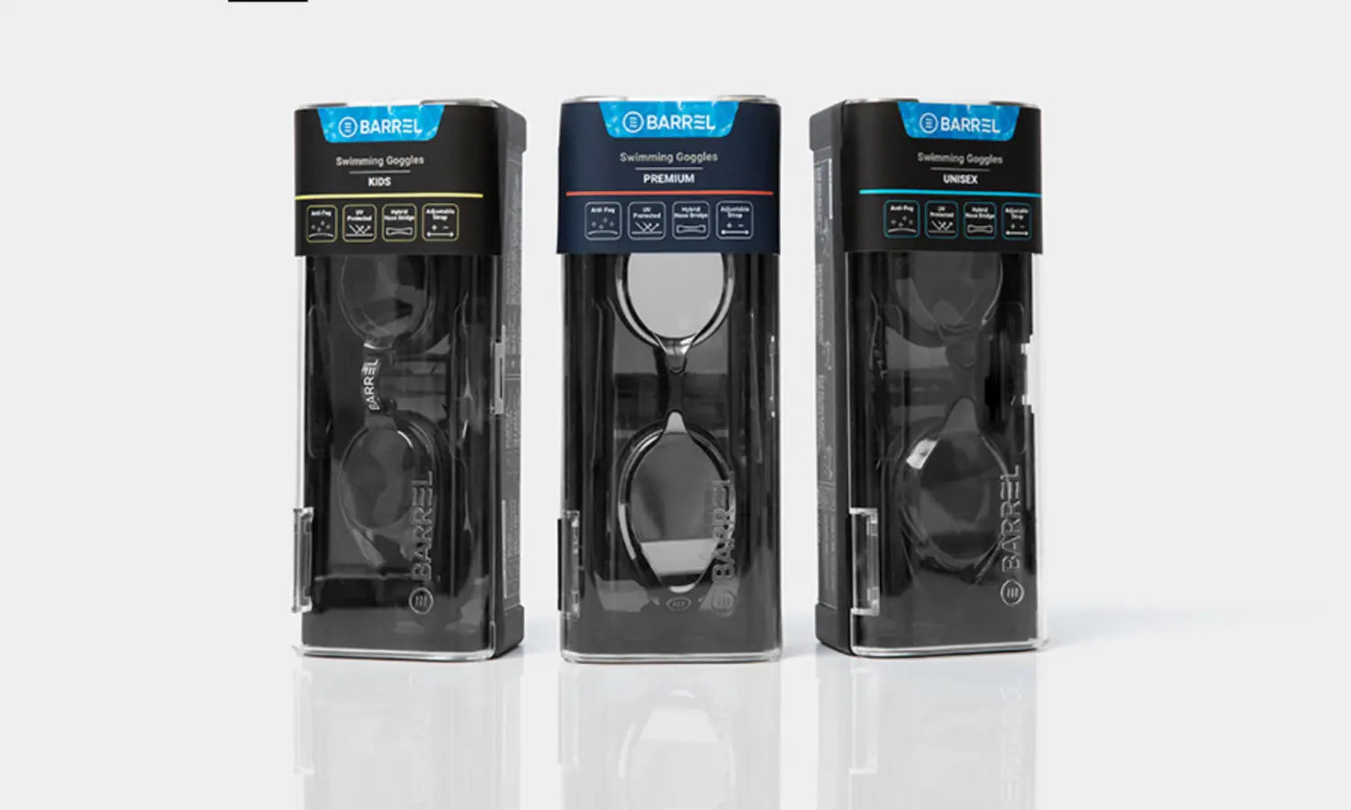 Barrel Training Non Mirror Swim Goggles-Packing