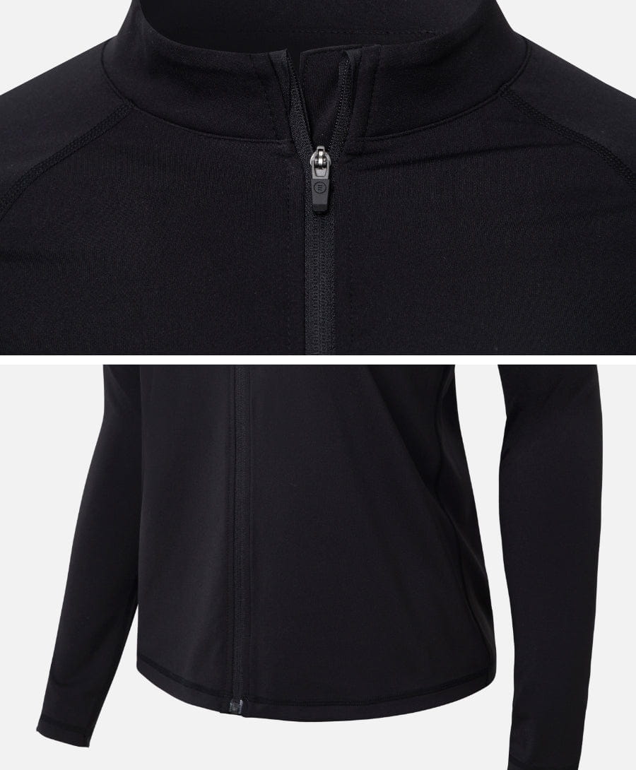 Barrel Women Essential Zip-Up Rashguard-BLACK_image4
