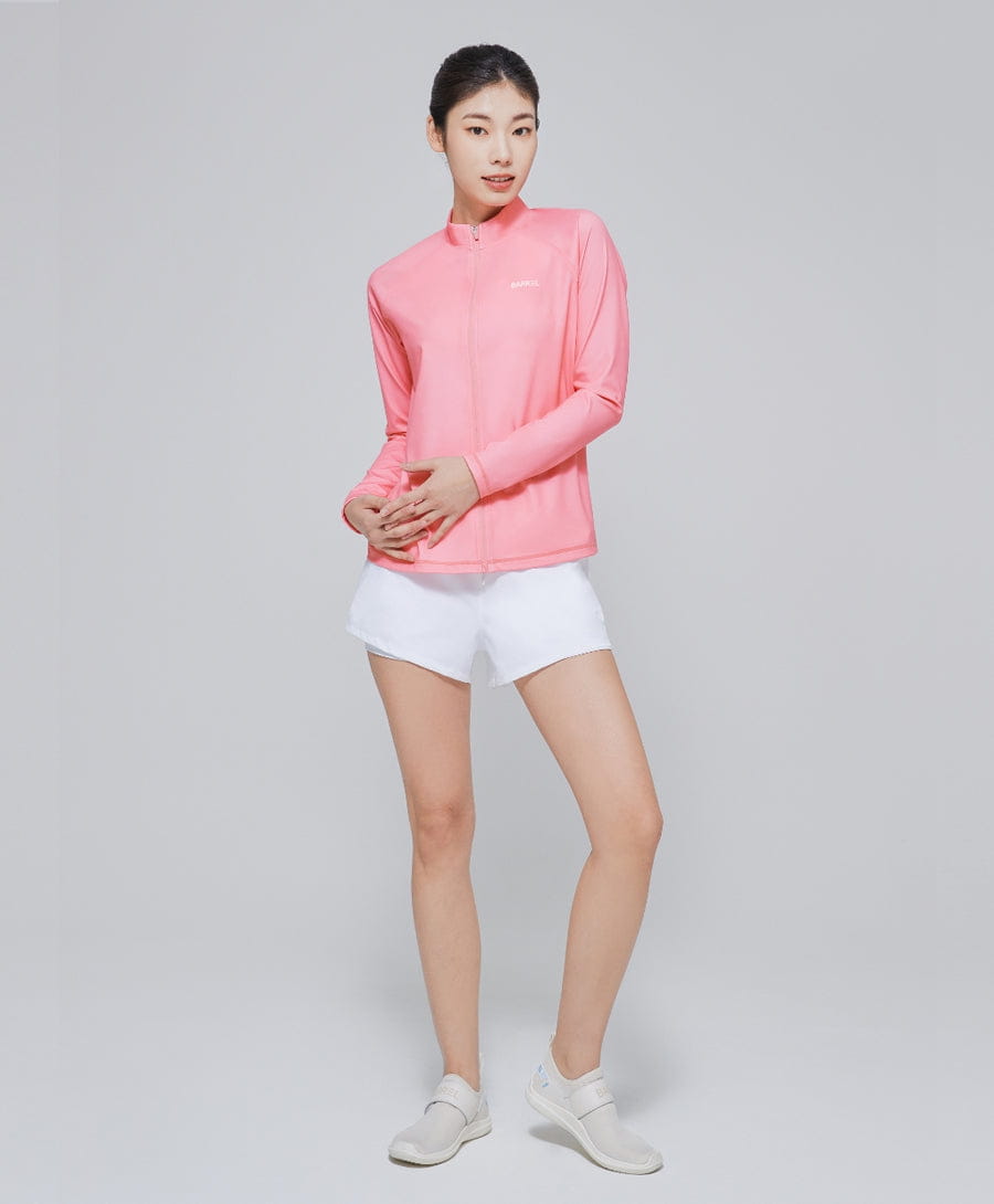 Barrel Women Essential Relax ZipUp Rashguard-PINK_image1