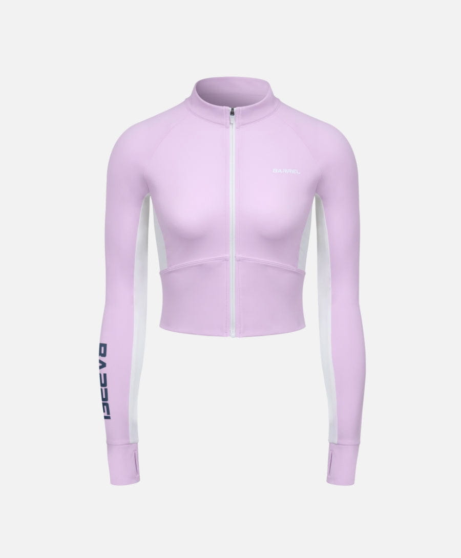 Barrel Women Motion Crop Zip-Up Rashguard-PINK_image1