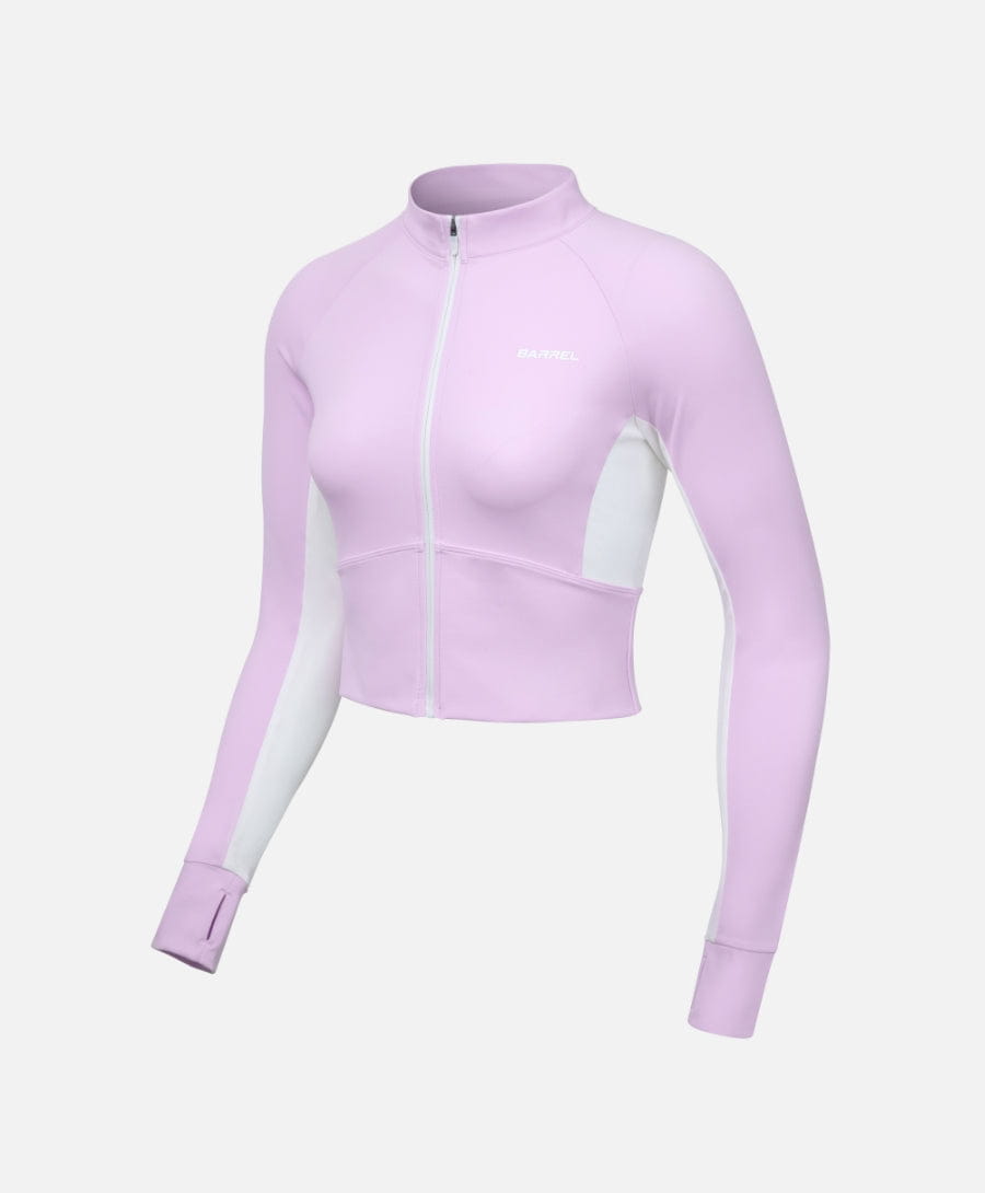 Barrel Women Motion Crop Zip-Up Rashguard-PINK_image2