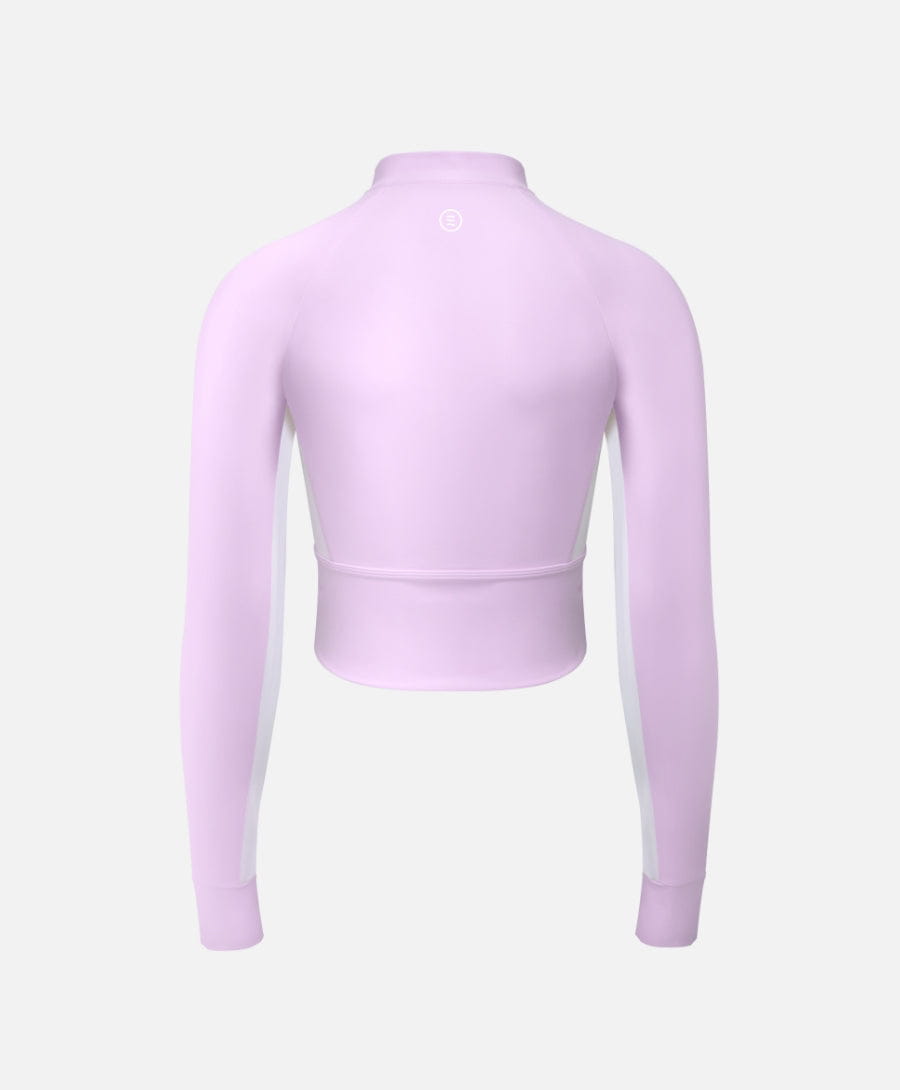 Barrel Women Motion Crop Zip-Up Rashguard-PINK_image3