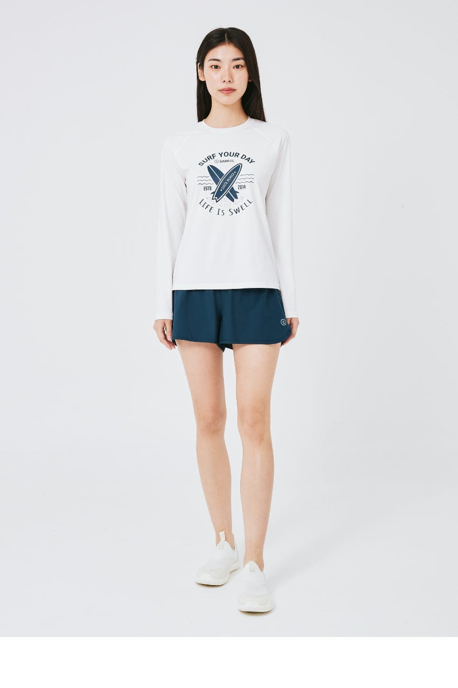 Barrel Women Resort 3" Legging Shorts-BLUE_image1