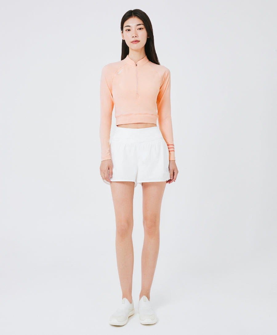 Barrel Women Resort Half Zip Crop Rashguard-PEACH_image4