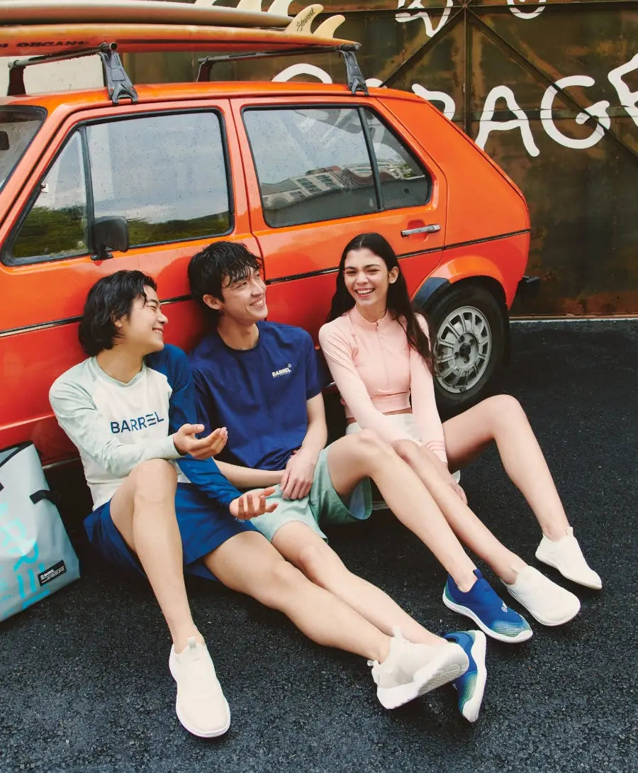 Barrel Women Resort Half Zip Crop Rashguard-PEACH_image3