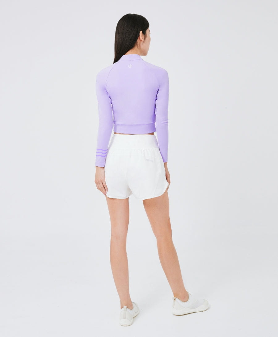 Barrel Women Resort Half Zip Crop Rashguard-PURPLE_image2