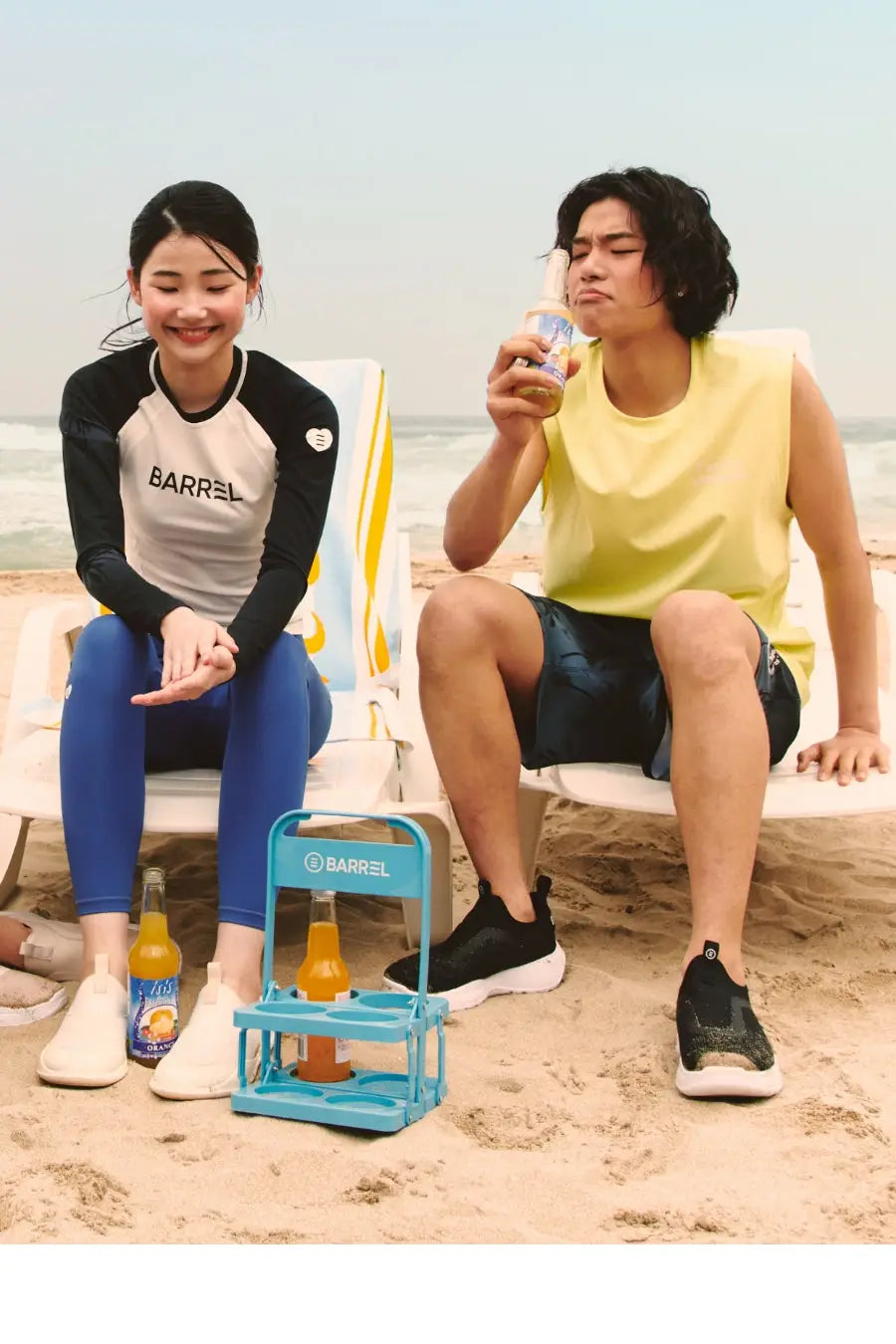 Barrel Women Sunset Palm Tree Odd Rashguard-BLACK_image3