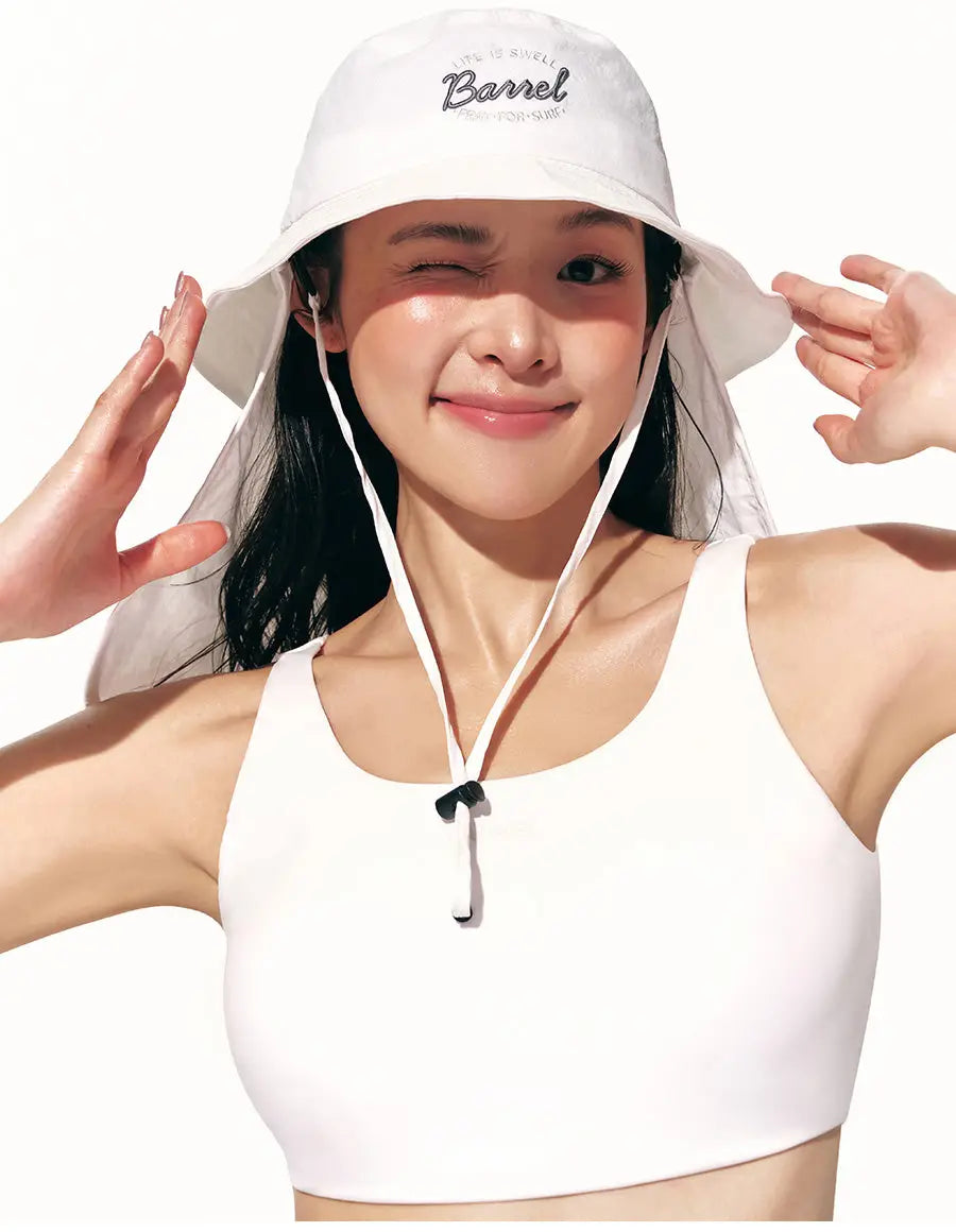 Barrel Basic Sunshade Bucket Hat-WHITE5