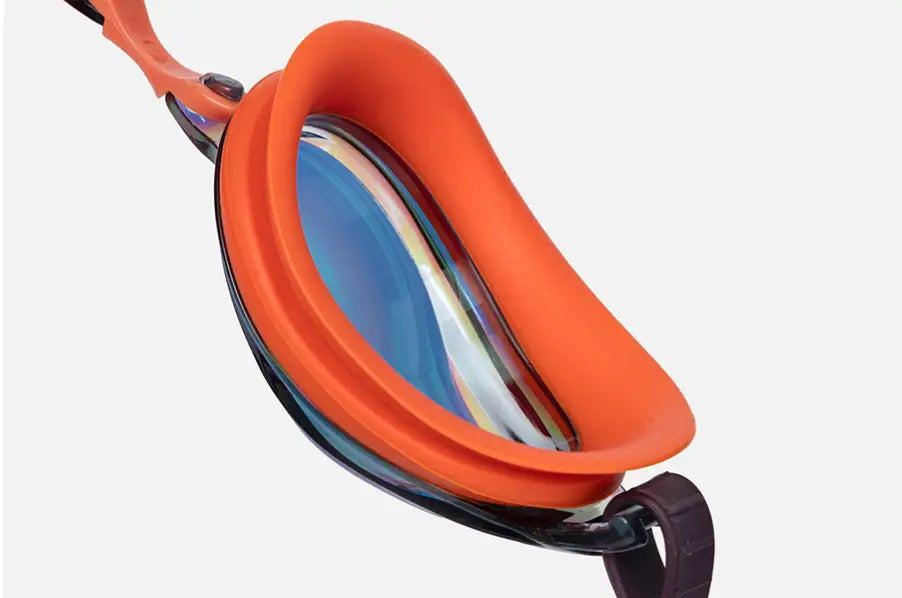 Barrel Comfort Racer Mirror Swim Goggles-ORANGE6