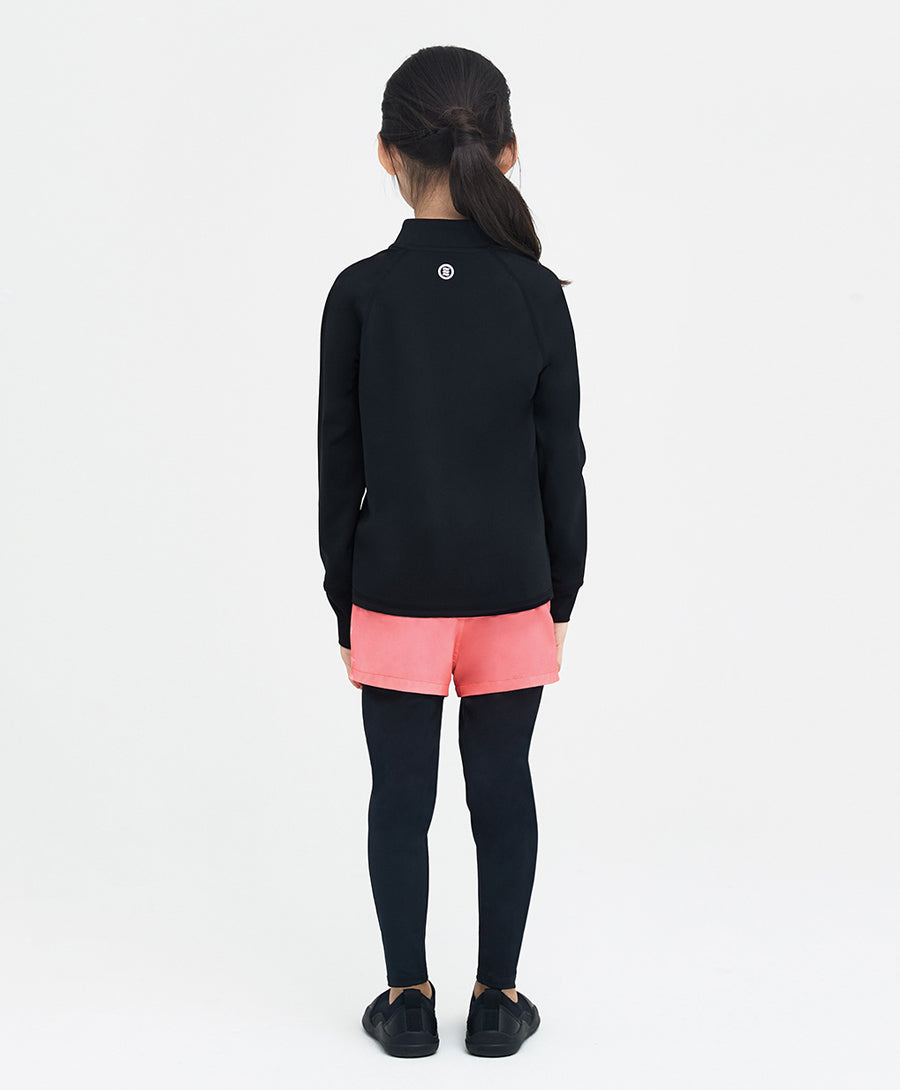 Barrel Kids Essential Zip Up Rash Guard-BLACK_image2